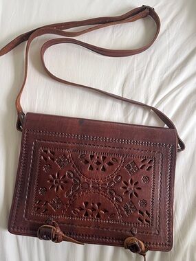 Unique Vintage Leather Crossbody Bag